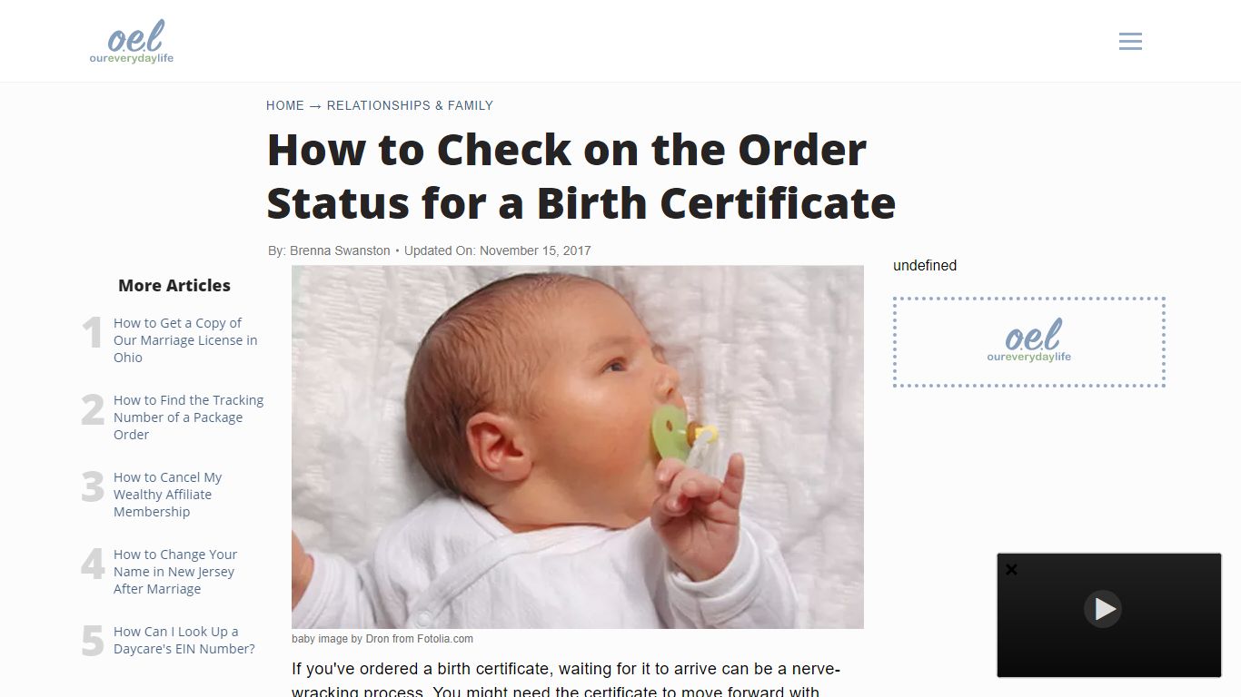 How to Check on the Order Status for a Birth Certificate